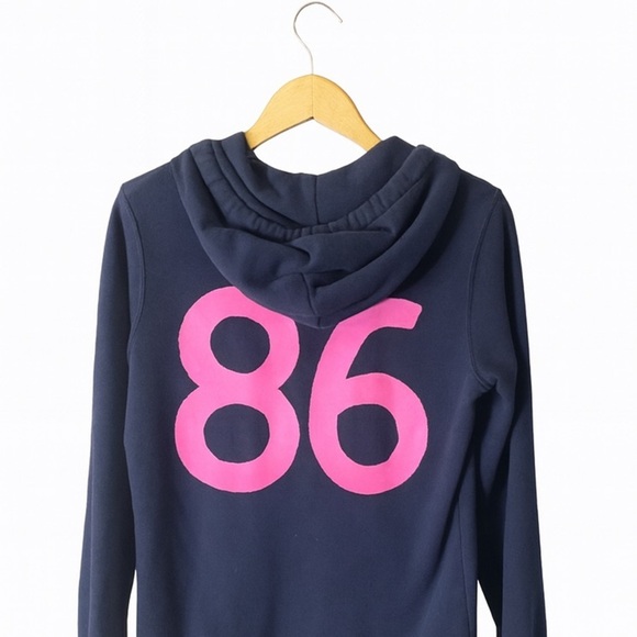 PINK Victoria's Secret Navy Blue Love Pink Zip Up Hoodie Jacket, Women's X-Small - Picture 2 of 2